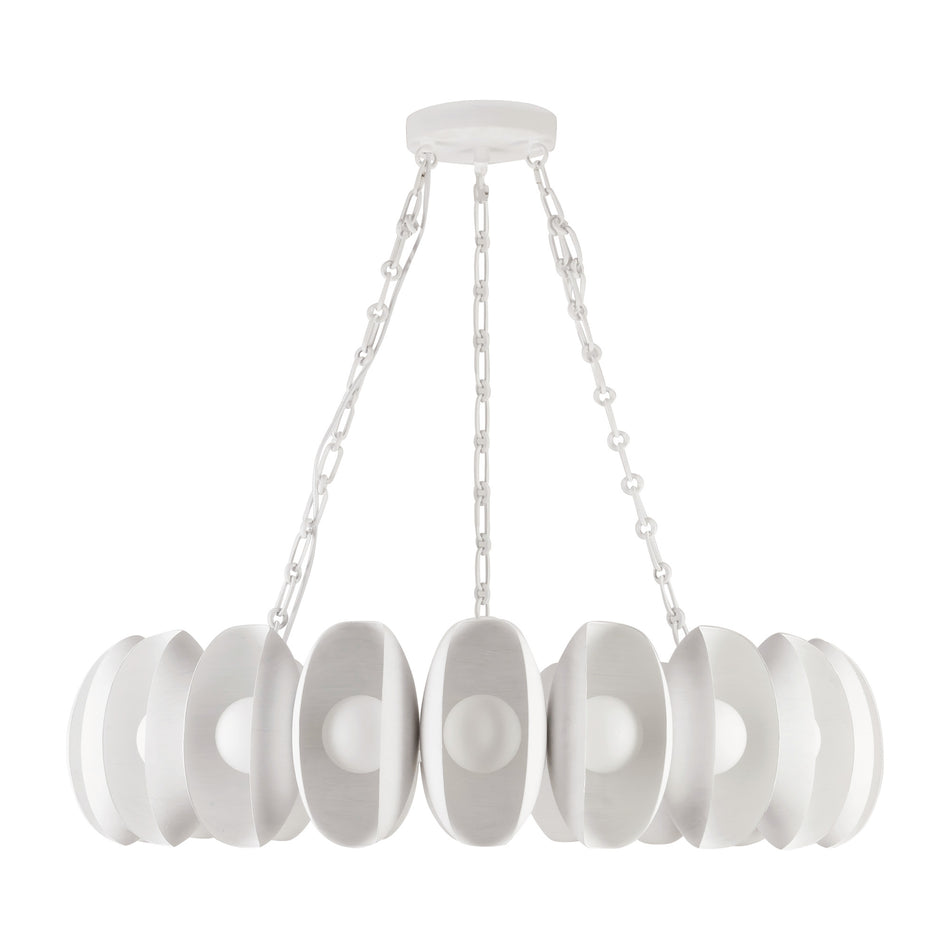 Cortez 37-in White dimmable LED Chandelier