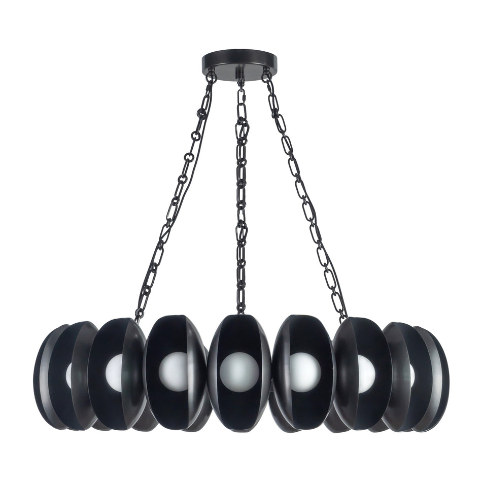 Cortez 37-in Black dimmable LED Chandelier