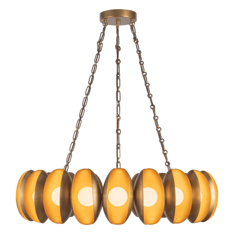 Cortez 37-in Brass dimmable LED Chandelier