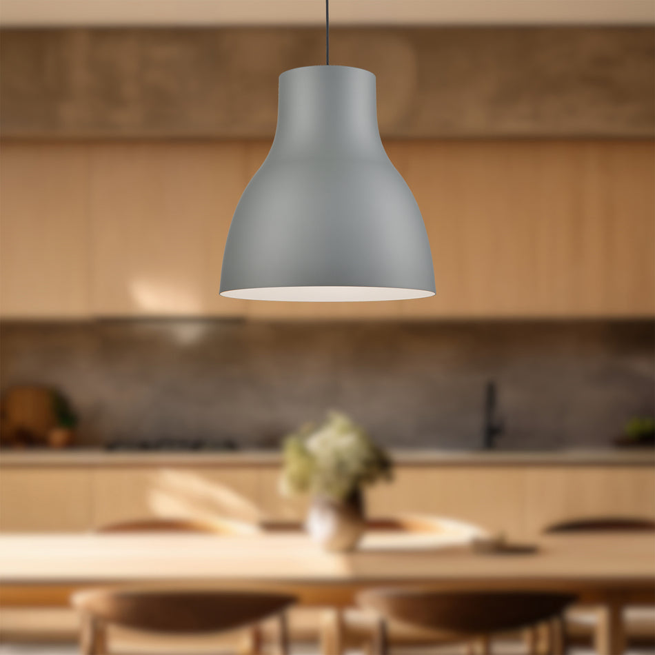 Cradle 24-in Gray 1 Light Pendant by KUZCO