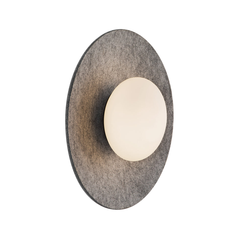Cruz 15-in Felt - Gray LED Flush Mount by KUZCO
