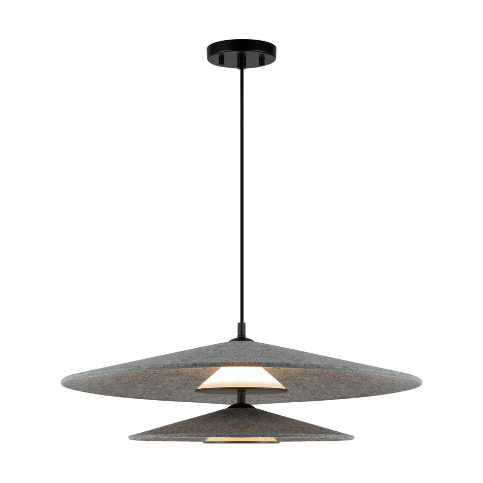 Cruz 24-in Felt - Gray LED Pendant