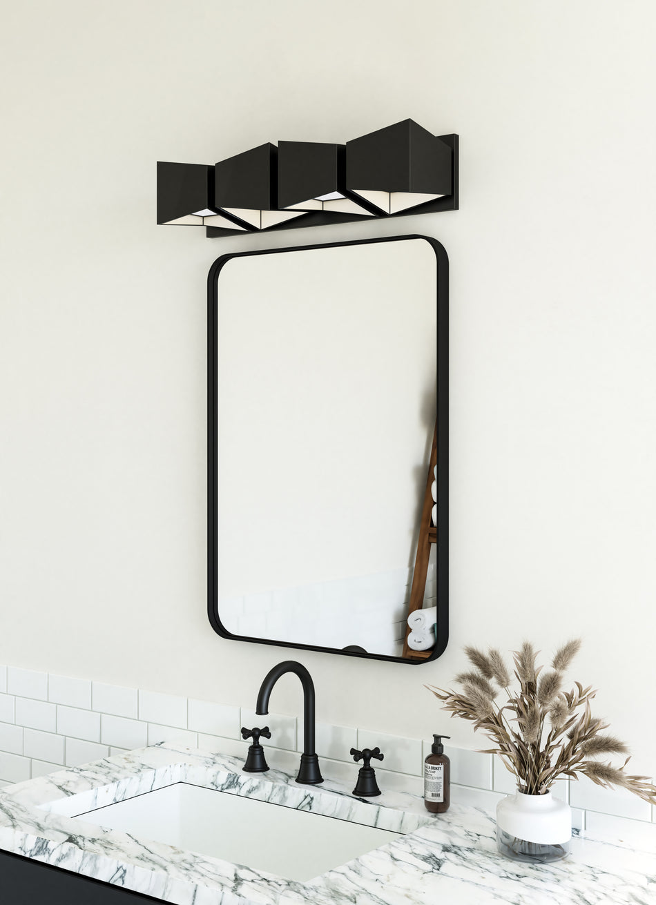 Cubix 24-in Black/White LED Vanity by KUZCO
