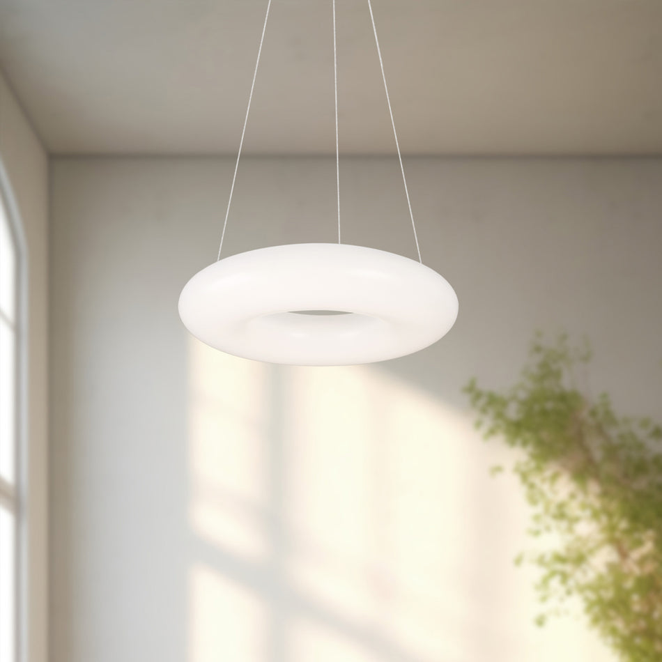 Cumulus 12-in White LED Pendant by KUZCO