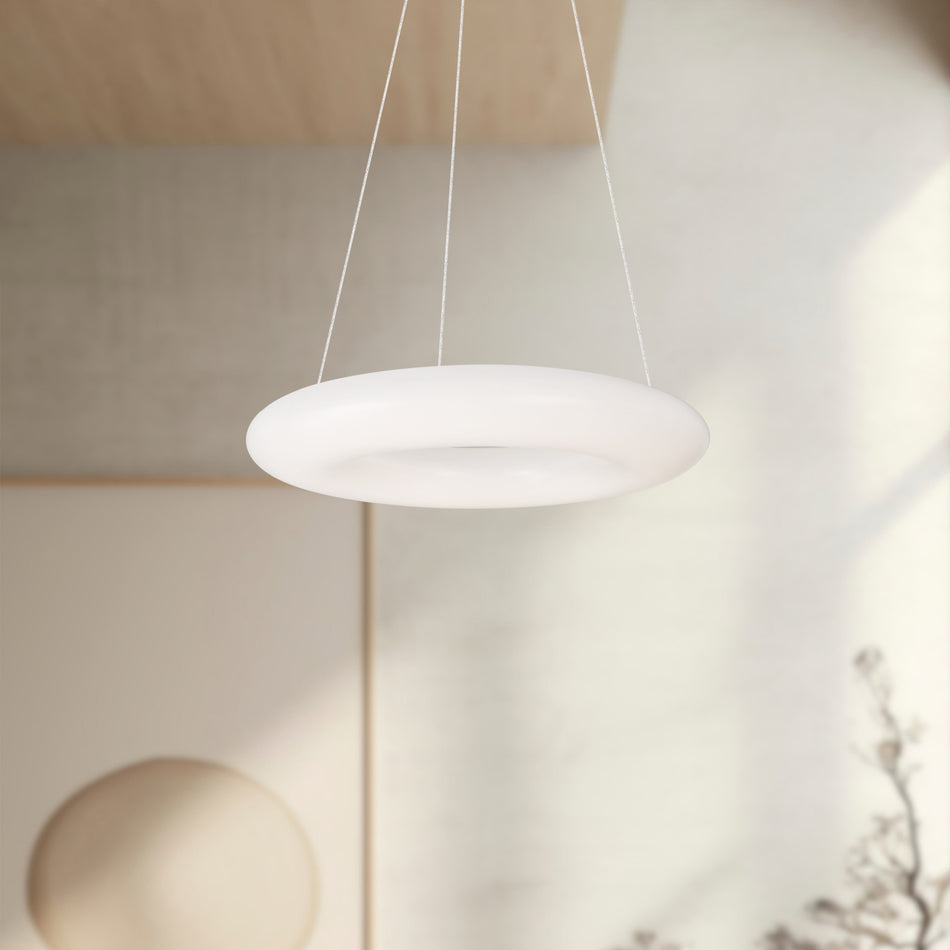 Cumulus 18-in White LED Pendant by KUZCO