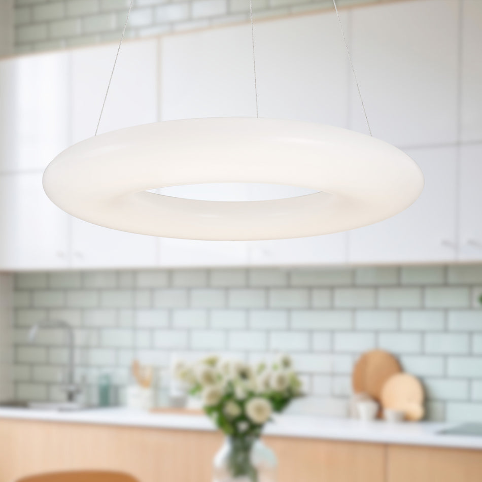 Cumulus 36-in White LED Pendant by KUZCO