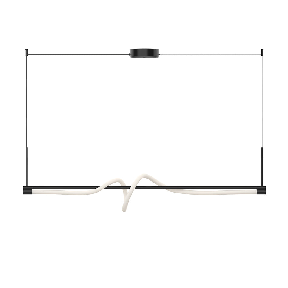 Cursive 54-in Black LED Linear Pendant by KUZCO