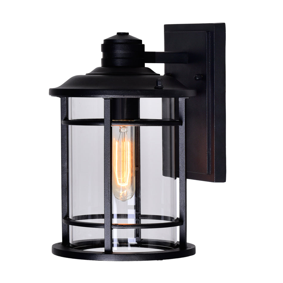 Belmont 1 Light Black Outdoor Wall Lantern by CWI