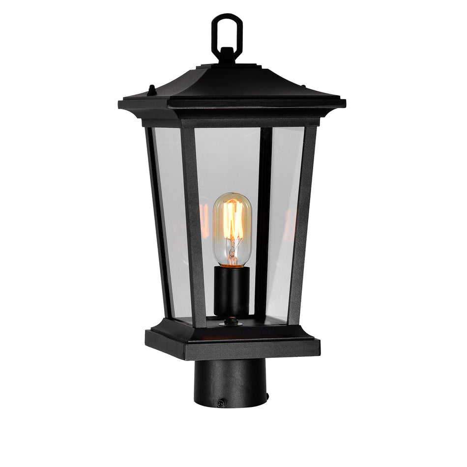 Leawood 1 Light 7in Black Outdoor Wall Light