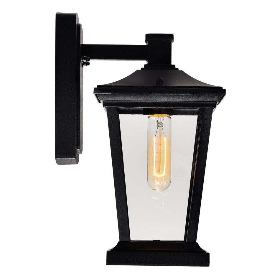 Leawood 1 Light 8in Black Outdoor Wall Light by CWI