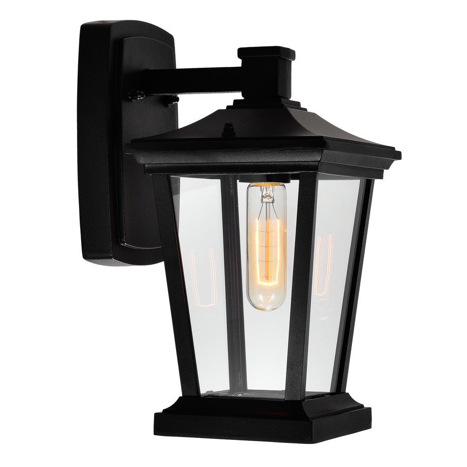Leawood 1 Light 8in Black Outdoor Wall Light