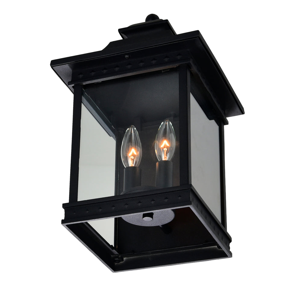 Cleveland 2 Light Black Outdoor Wall Light by CWI