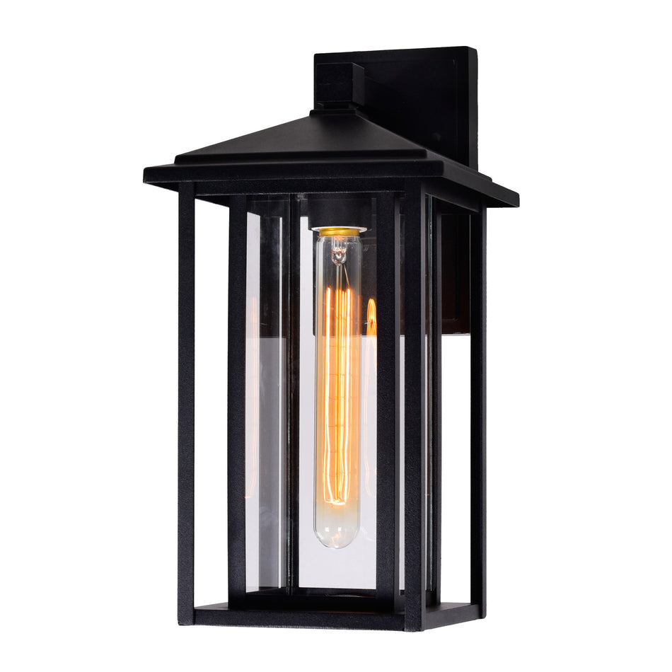 Crawford 1 Light 7in Black Outdoor Wall Light by CWI