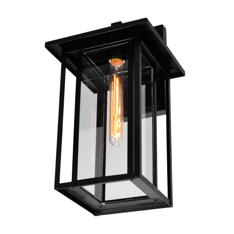 Crawford 1 Light 9in Black Outdoor Wall Light by CWI