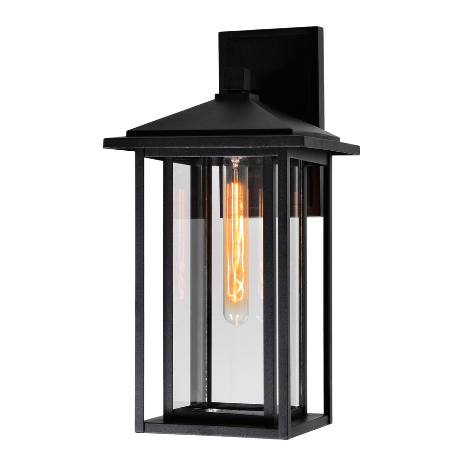 Crawford 1 Light 9in Black Outdoor Wall Light