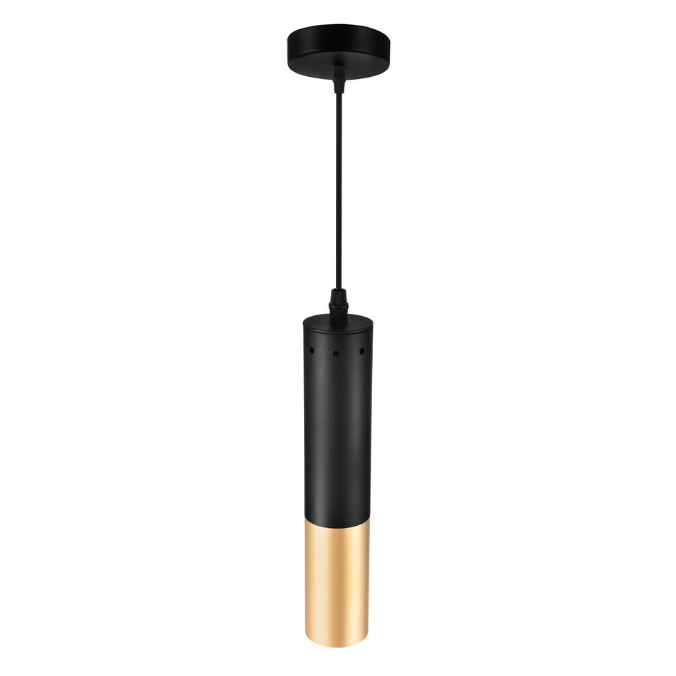 Anem 1 Light Matte Black & Satin Gold Down Mini Pendant by CWI