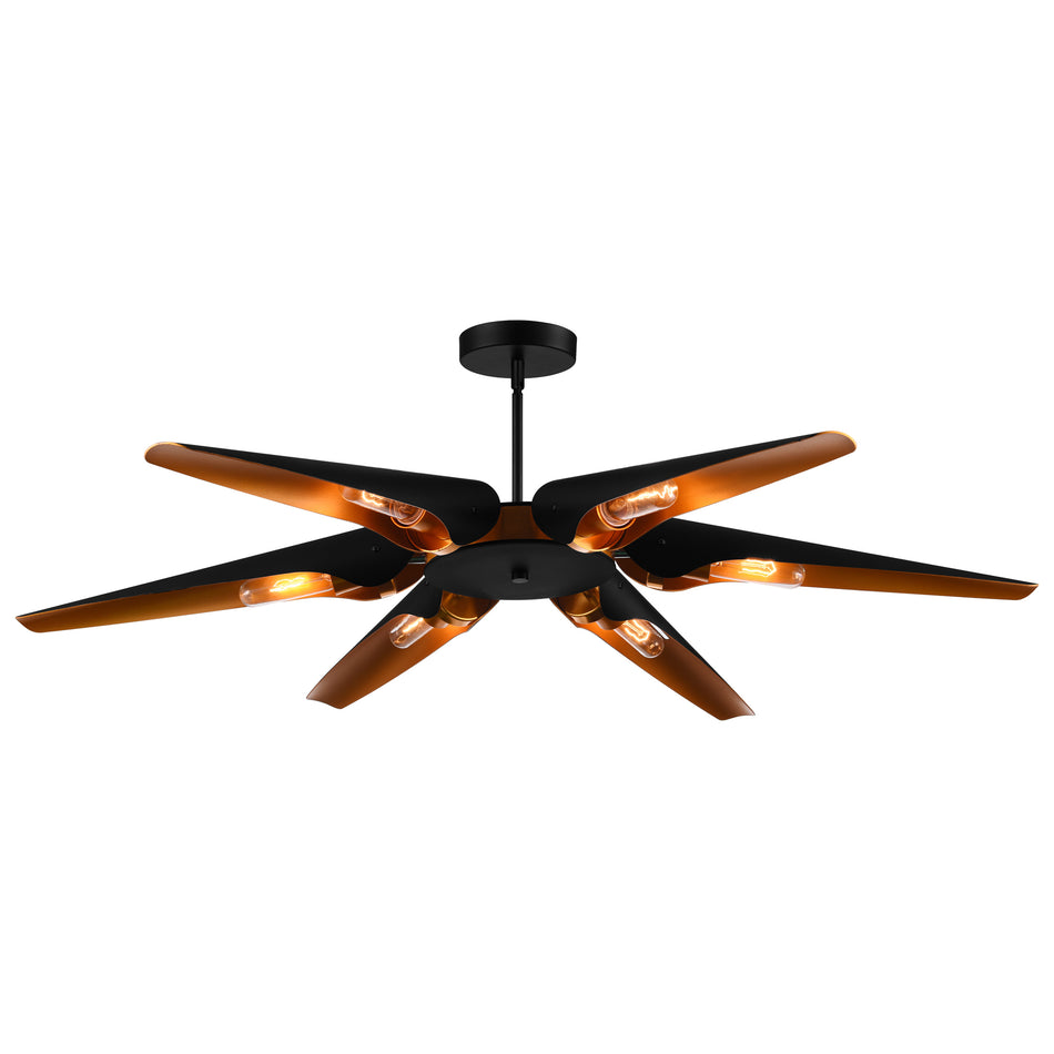 Amar 6 Light  Matte Black Chandelier