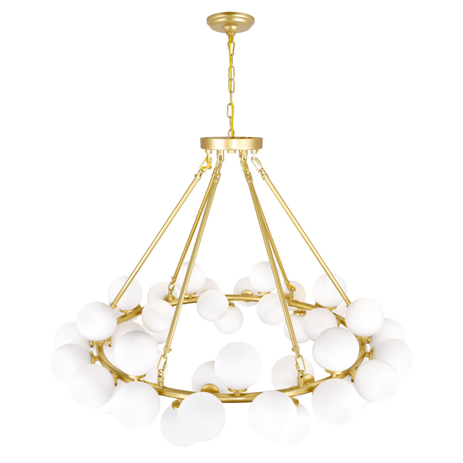 Arya 45 Light Satin Gold Chandelier by CWI
