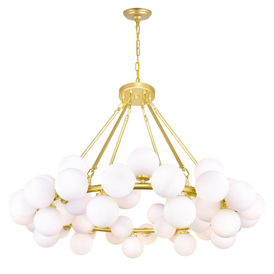 Arya 45 Light Satin Gold Chandelier