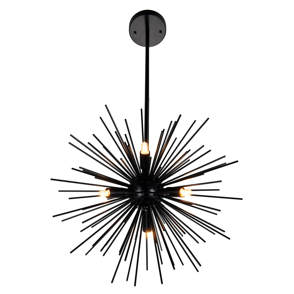 Savannah 9 Light 30in Black Chandelier by CWI