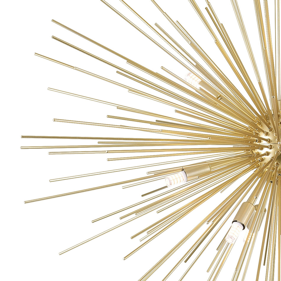 Savannah 9 Light 33in Gold Leaf Chandelier by CWI