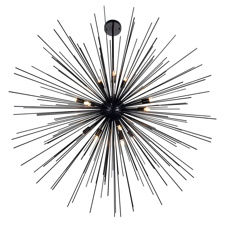 Savannah 14 Light 40in Black Chandelier by CWI