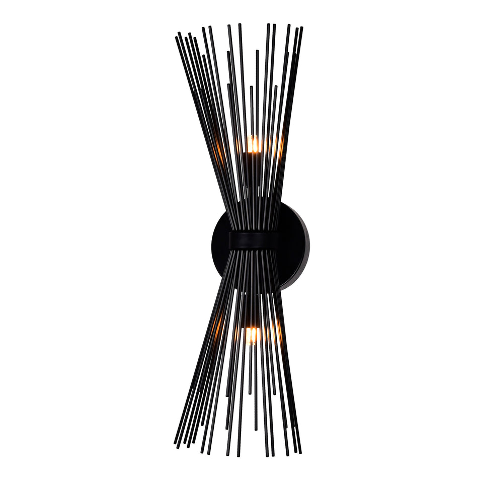 Savannah 2 Light 8in Black Wall Sconce by CWI