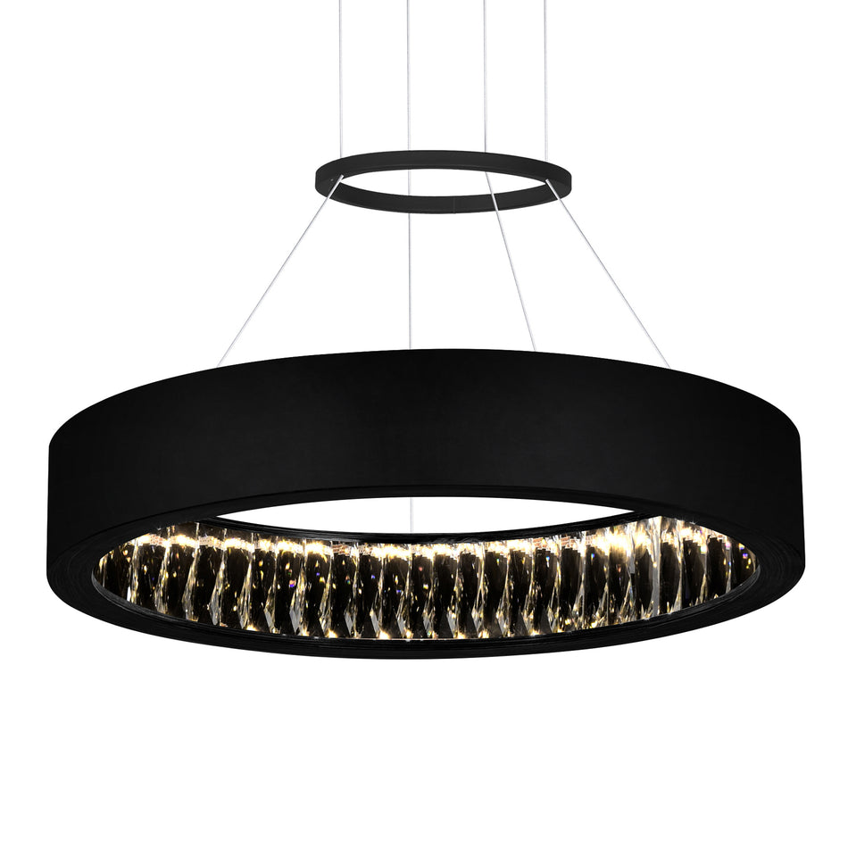 Rosalina Integrated LED 20in Matte Black Chandelier by CWI