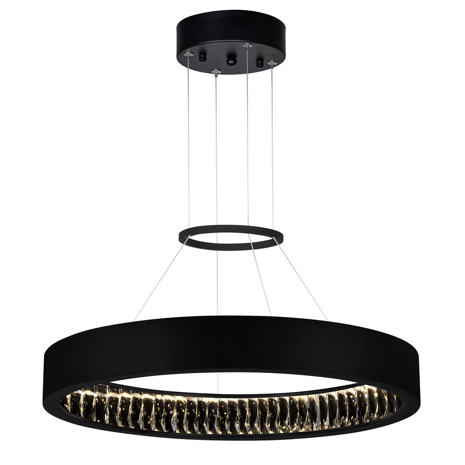 Rosalina Integrated LED 26in Matte Black Chandelier