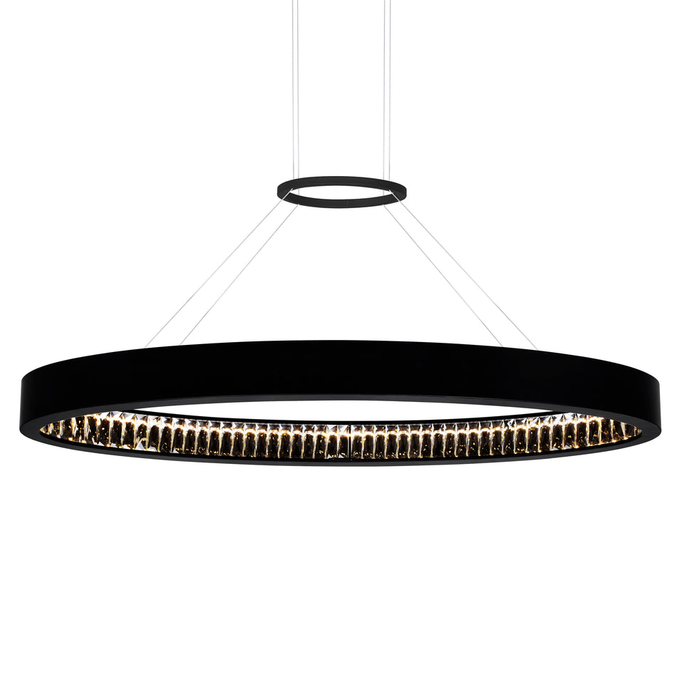 Rosalina Integrated LED 42in Matte Black Chandelier by CWI