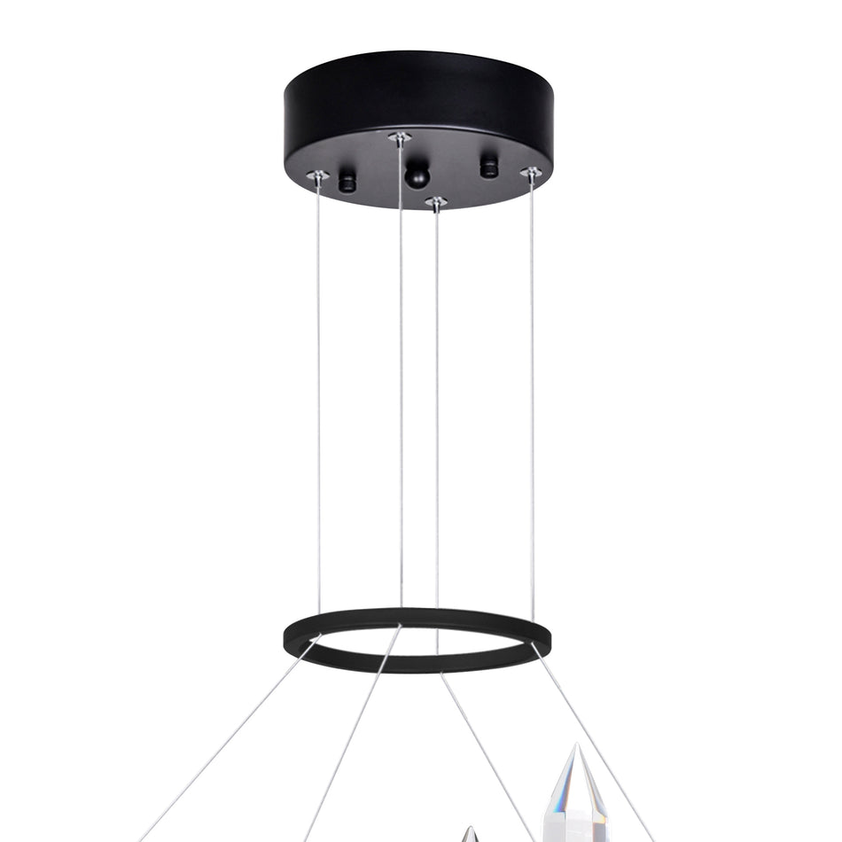 Juliette Integrated LED 16in Black Chandelier by CWI