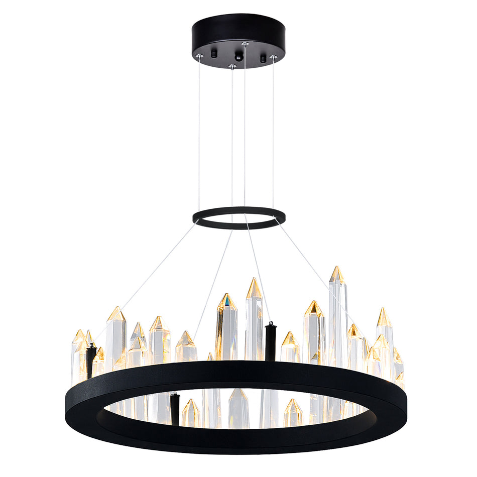 Juliette Integrated LED 16in Black Chandelier