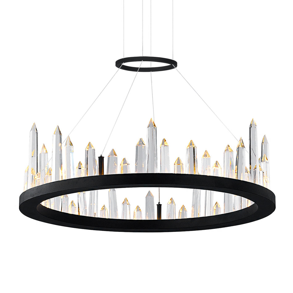 Juliette Integrated LED 24in Black Chandelier by CWI