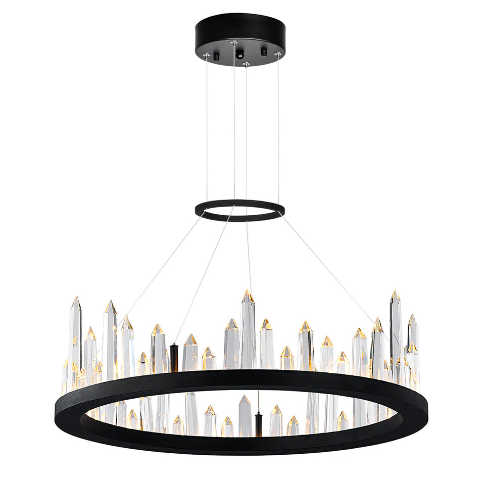 Juliette Integrated LED 24in Black Chandelier