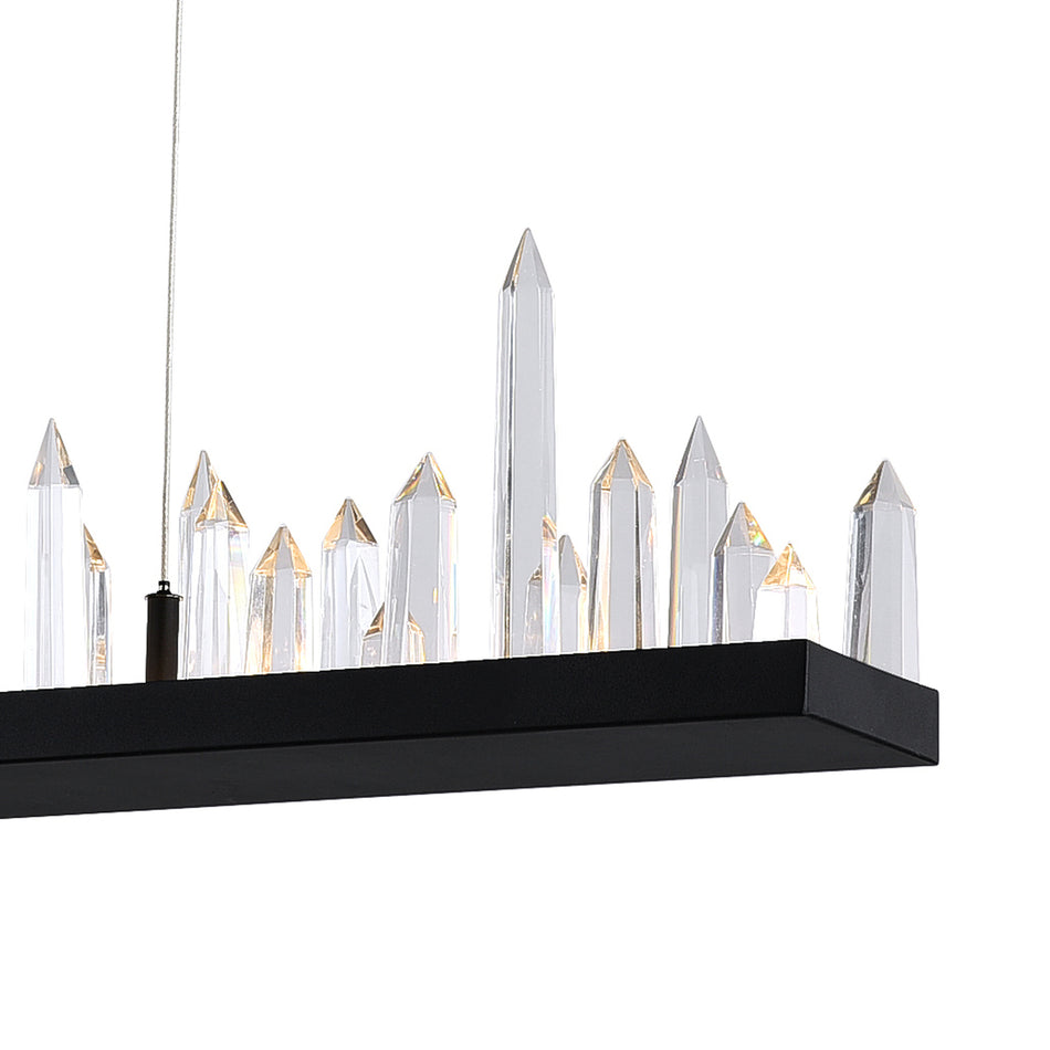 Juliette Integrated LED 45in Black Chandelier by CWI