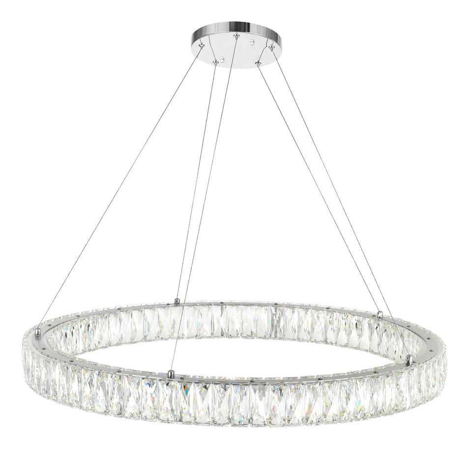 Madeline Integrated LED 32in Chrome Chandelier by CWI