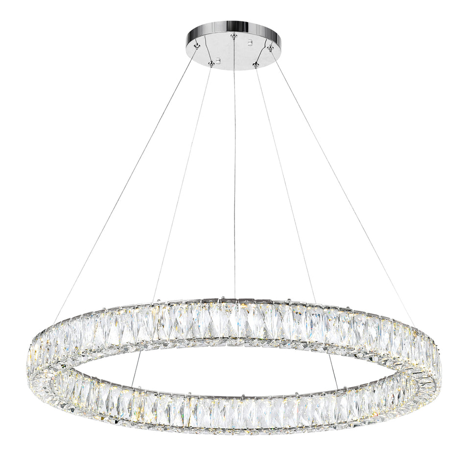 Madeline Integrated LED 32in Chrome Chandelier