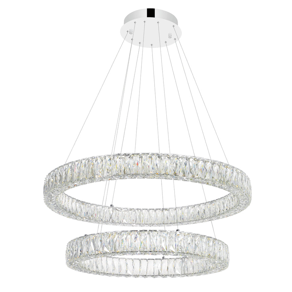 Madeline Integrated LED 2 Ring 32in Chrome Chandelier