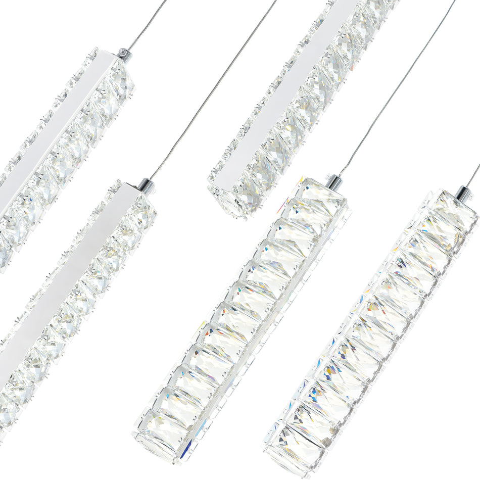 Celina Integrated LED 20in 19 Pendant Chrome Chandelier by CWI