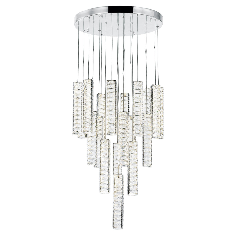 Celina Integrated LED 20in 19 Pendant Chrome Chandelier