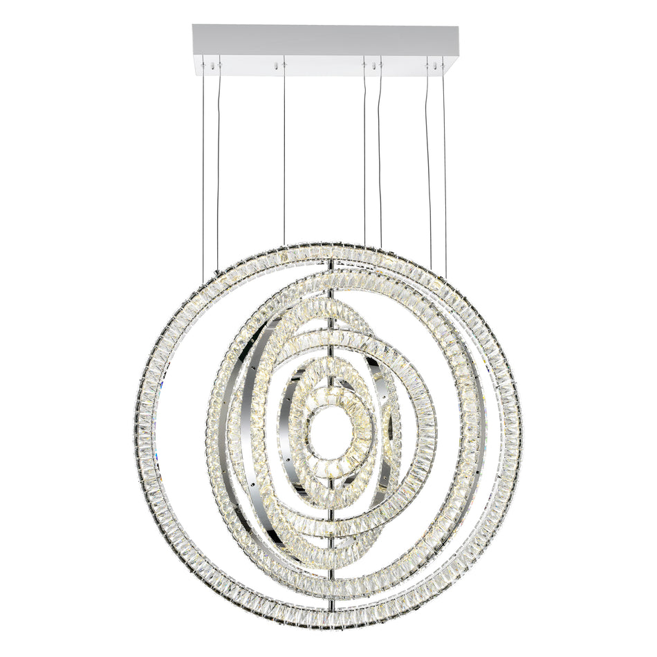 Celina Integrated LED 37in Round Chrome Chandelier