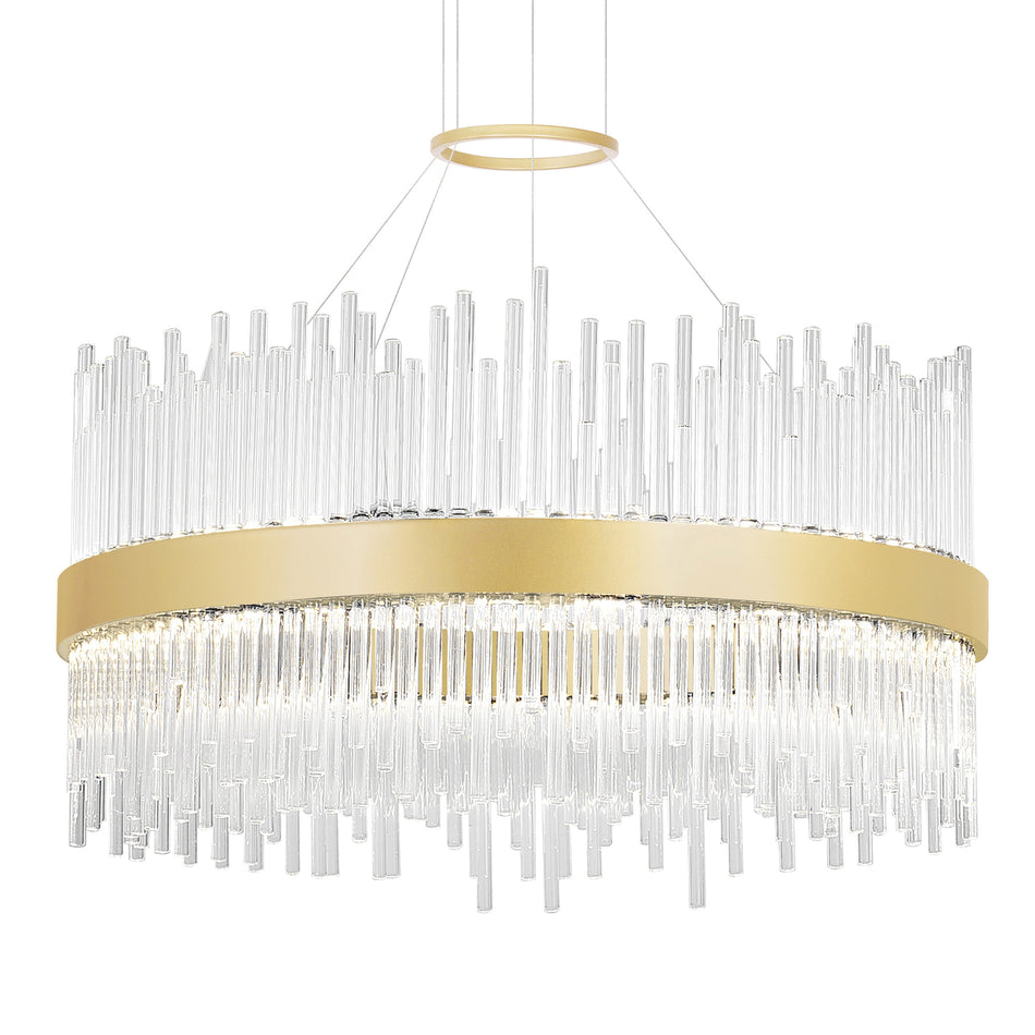 Genevieve Integrated LED 24in Medallion Gold Chandelier by CWI