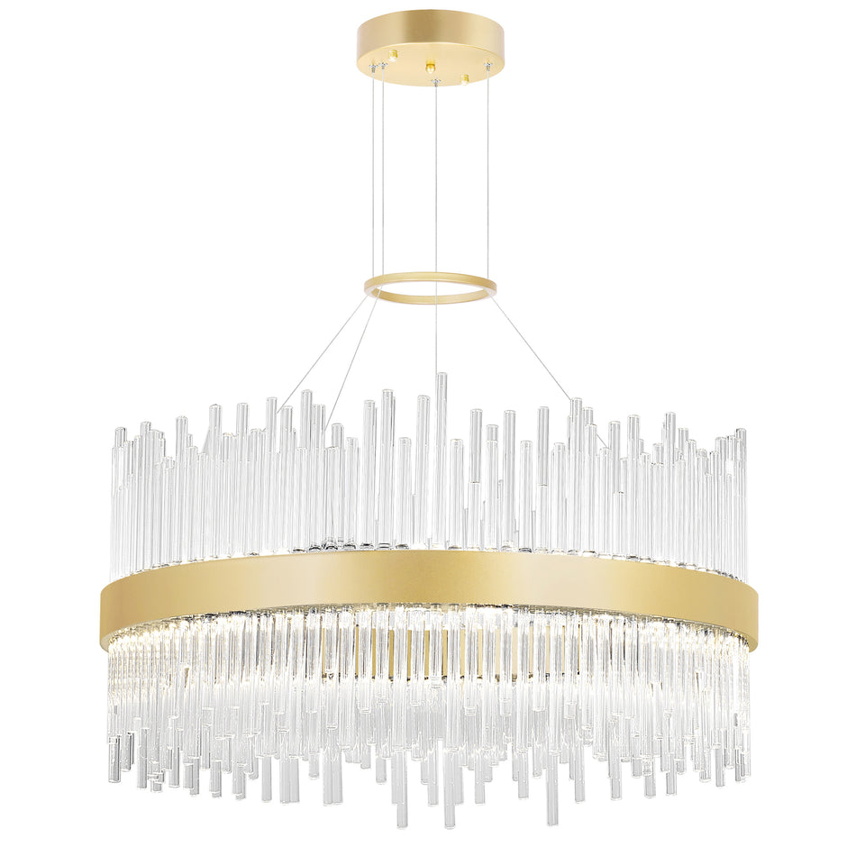 Genevieve Integrated LED 24in Medallion Gold Chandelier