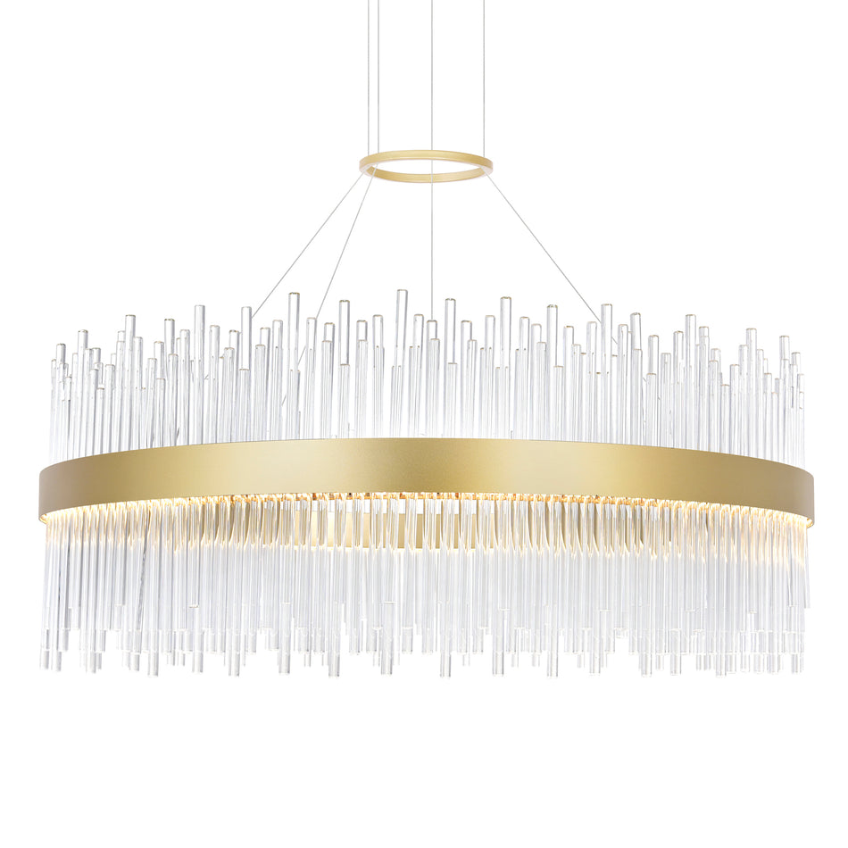 Genevieve Integrated LED 32in Medallion Gold Chandelier by CWI