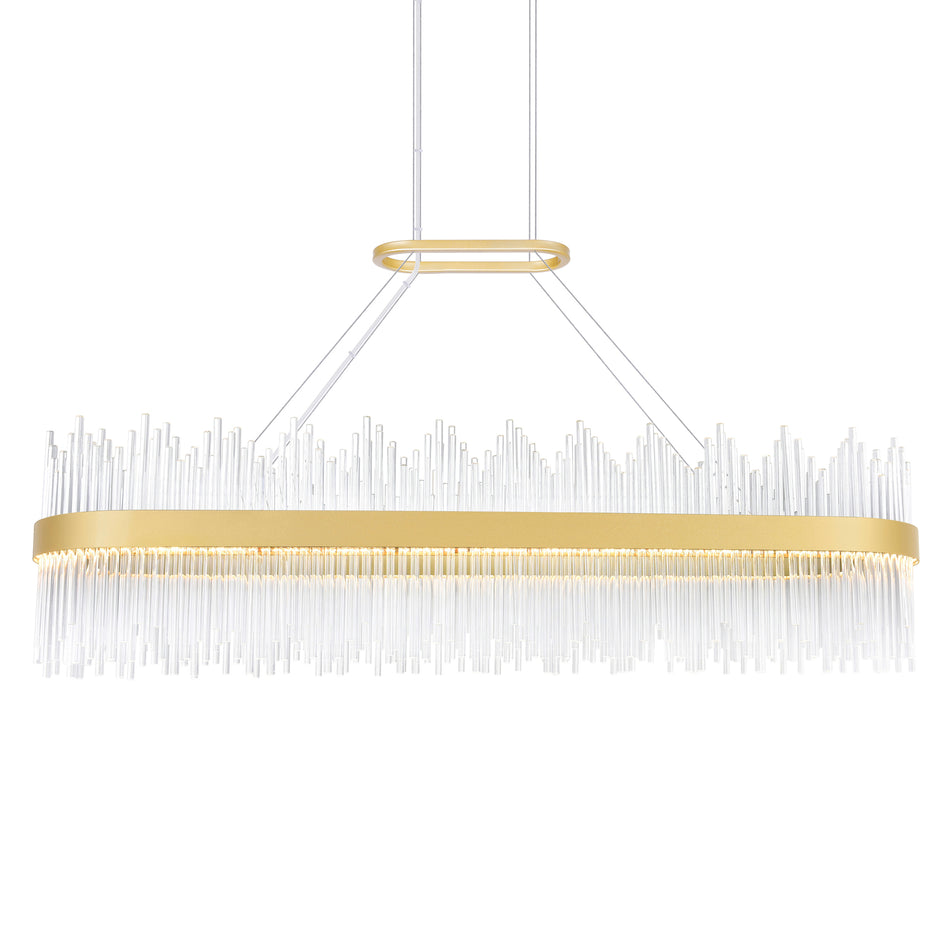 Genevieve Integrated LED 47in Medallion Gold Chandelier by CWI