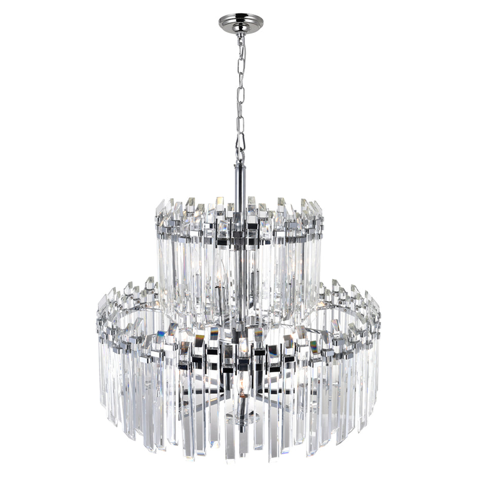 Henrietta 12 Light Chandelier With Chrome Finish by CWI