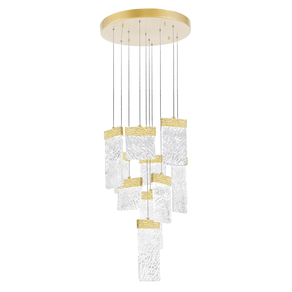 Carolina Integrated LED 20in Gold Leaf Chandelier