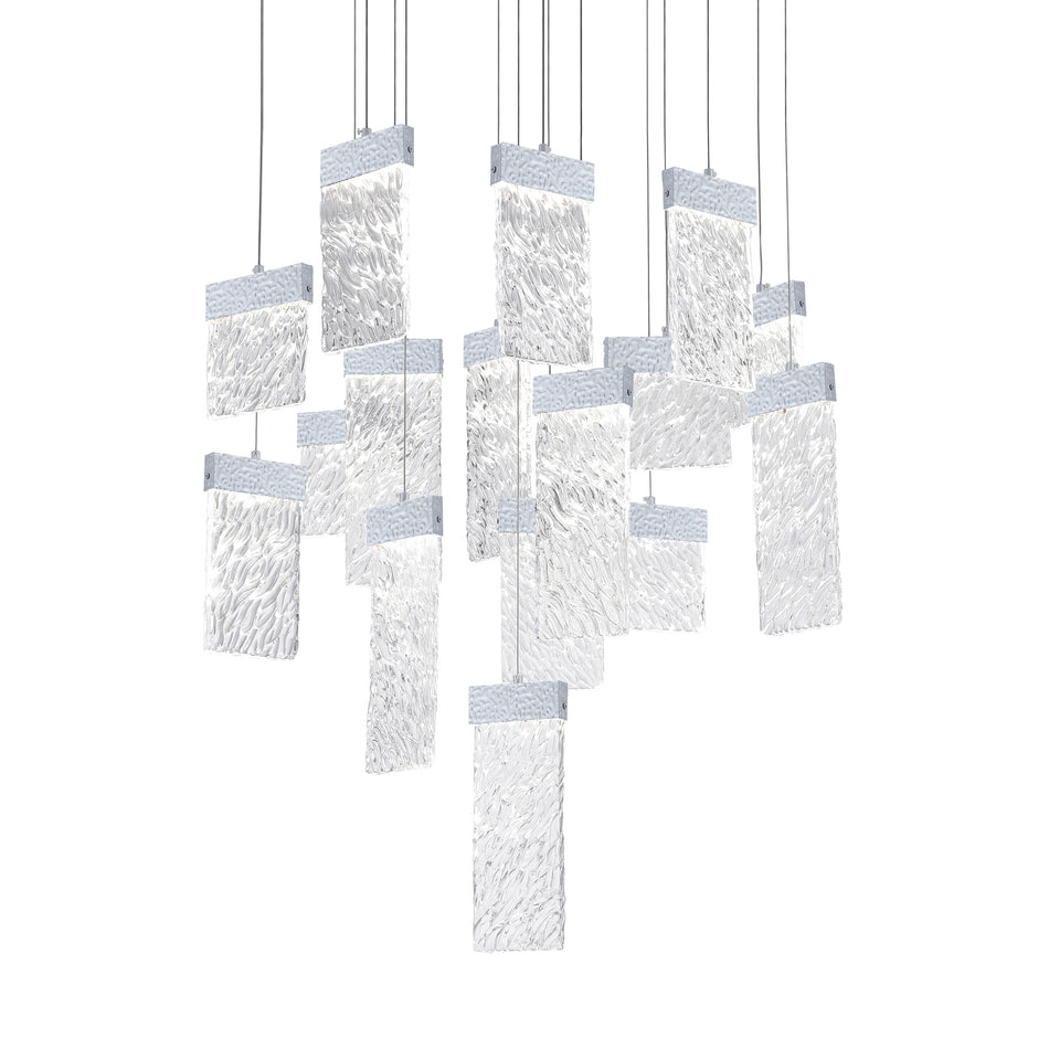 Carolina Integrated LED 32in Pewter Chandelier by CWI