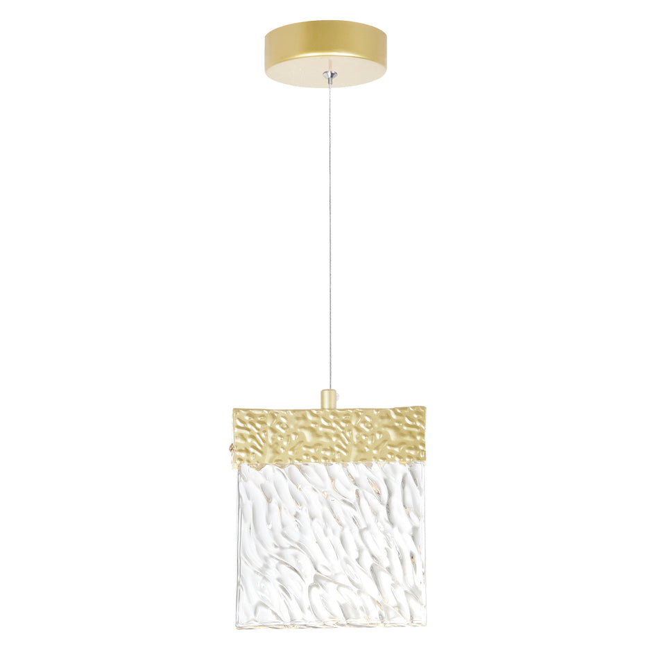 Carolina Integrated LED 6in Gold Leaf Pendant