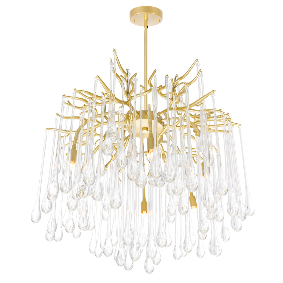 Anita 6 Light Gold Leaf Chandelier by CWI
